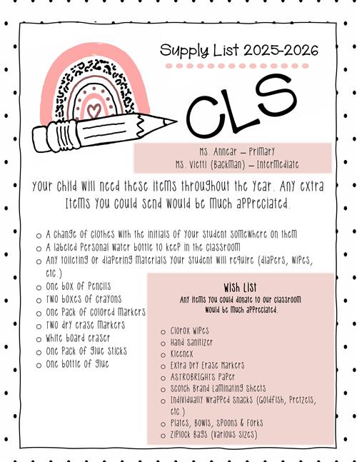 CLS Supply List